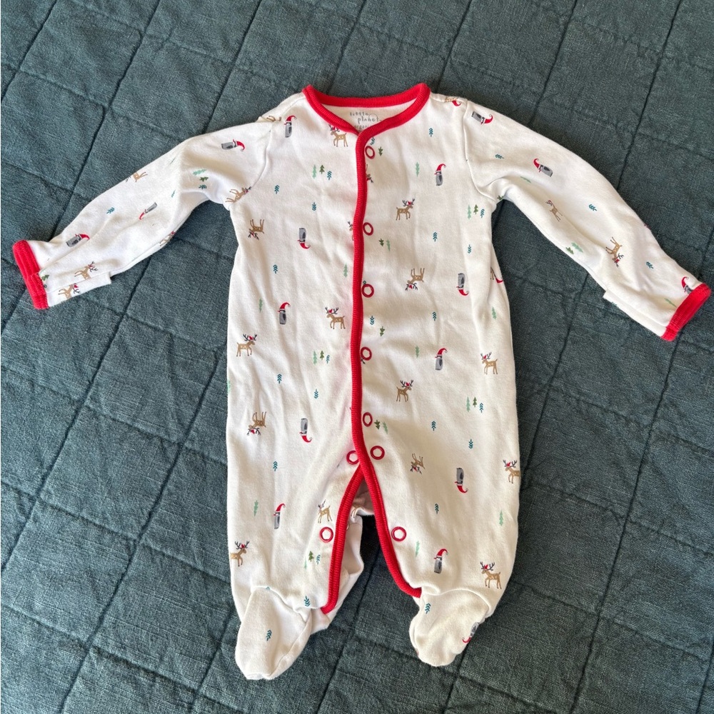 Little planet- carters organic, minimalist Christmas newborn outfit